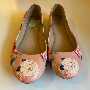 Floral Patent Ballet Flats